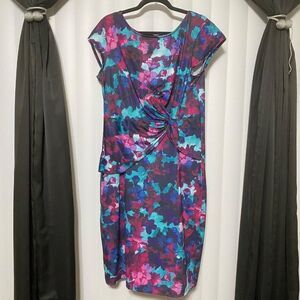 Floral Multicolored with rusching dress